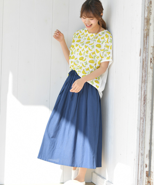 rps（アールピーエス）の「麻混ギャザースカート（スカート・レディース・ブラック系その他2/グリーン/ネイビー/ブルー系その他2/マスタード・M）」の17枚目の写真