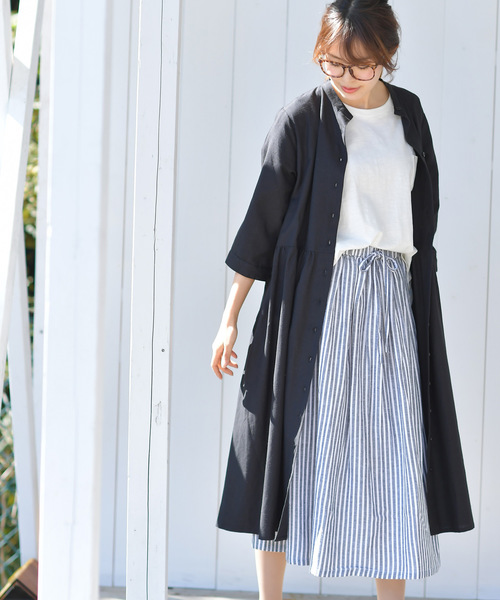 rps（アールピーエス）の「麻混ギャザースカート（スカート・レディース・ブラック系その他2/グリーン/ネイビー/ブルー系その他2/マスタード・M）」の22枚目の写真