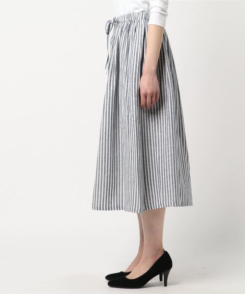 rps（アールピーエス）の「麻混ギャザースカート（スカート・レディース・ブラック系その他2/グリーン/ネイビー/ブルー系その他2/マスタード・M）」の7枚目の写真