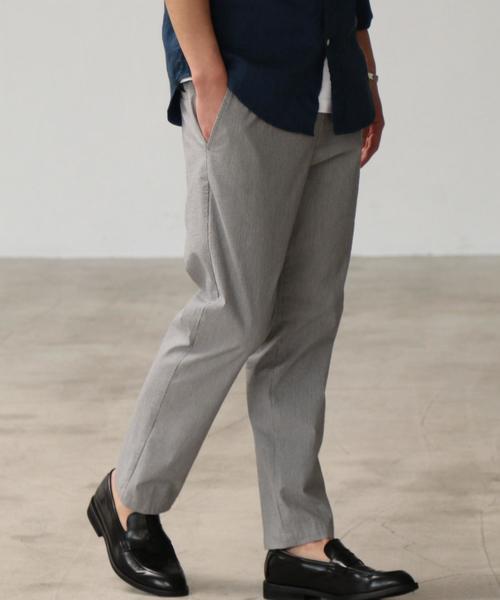 green label relaxing（グリーンレーベルリラクシング）の「SC ストレッチ サッカーイージー 9分丈 クロップド パンツ ◆（その他パンツ・メンズ・ネイビー/オリーブ/グレー・S/XL/XS/L/M）」の2枚目の写真