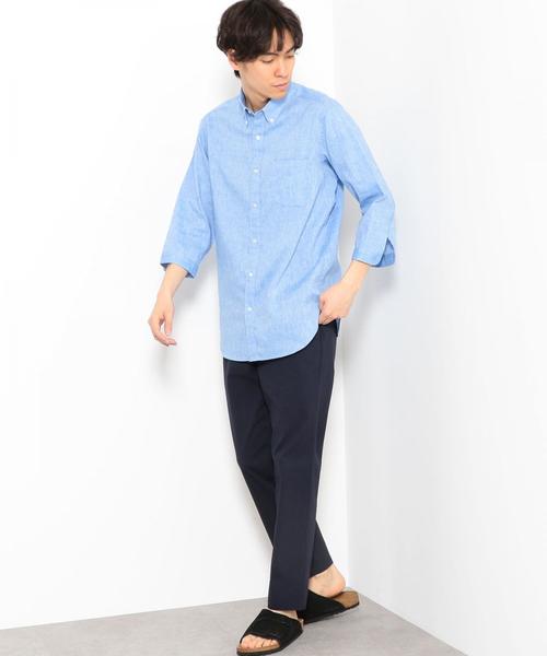 green label relaxing（グリーンレーベルリラクシング）の「SC ストレッチ サッカーイージー 9分丈 クロップド パンツ ◆（その他パンツ・メンズ・ネイビー/オリーブ/グレー・S/XL/XS/L/M）」の7枚目の写真