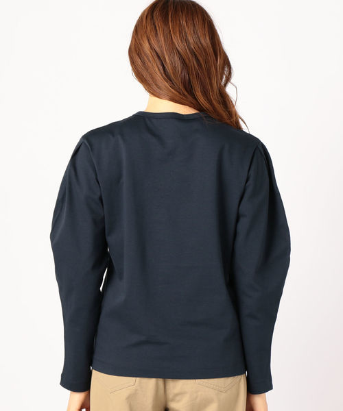 SHIPS（シップス）の「HELDER:パフスリーブカットソー（Tシャツ/カットソー・レディース・ネイビー/ホワイト系その他・ONE SIZE）」の5枚目の写真