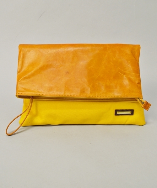 SHIPS JET BLUE(シップスジェットブルー)の「JB: レザー×キャンバス/コンビクラッチバッグ■(クラッチバッグ・メンズ・ブラック×ブルー/ブラウン×イエロー/カモフラージュ/レオパード/ダークグレー・ONESIZE)」の9枚目の写真