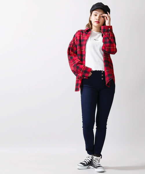 WEGO(ウィゴー)の「WEGO/ビッグネルシャツ(シャツ/ブラウス・レディース・ベージュ系その他2/グリーン系その他2/レッド系その他2・FREE)」の18枚目の写真