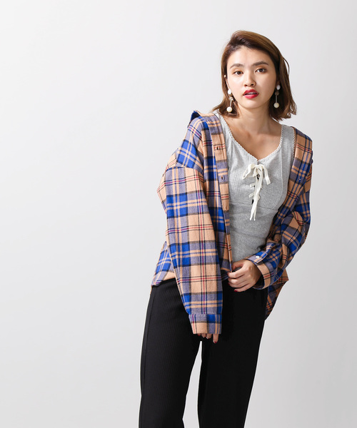 WEGO(ウィゴー)の「WEGO/ビッグネルシャツ(シャツ/ブラウス・レディース・ベージュ系その他2/グリーン系その他2/レッド系その他2・FREE)」の17枚目の写真