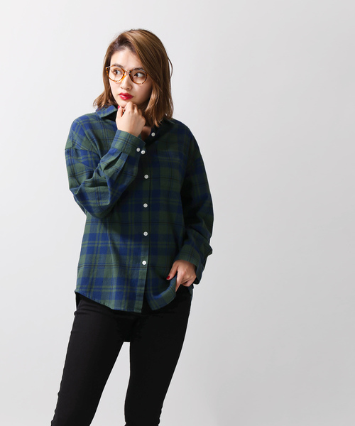 WEGO(ウィゴー)の「WEGO/ビッグネルシャツ(シャツ/ブラウス・レディース・ベージュ系その他2/グリーン系その他2/レッド系その他2・FREE)」の14枚目の写真