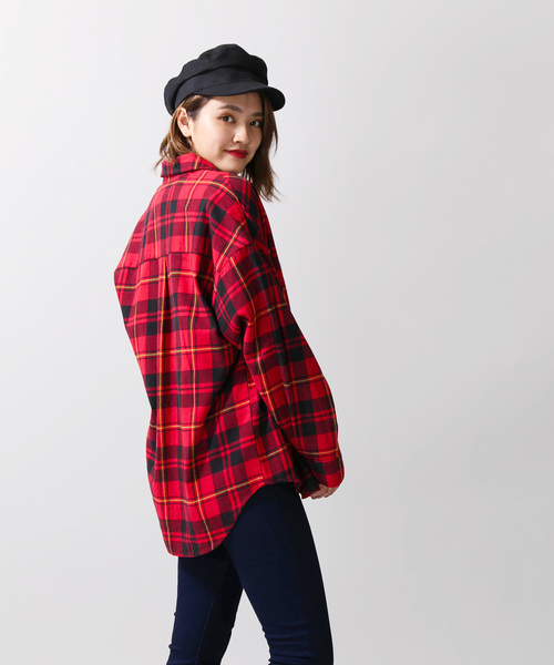 WEGO(ウィゴー)の「WEGO/ビッグネルシャツ(シャツ/ブラウス・レディース・ベージュ系その他2/グリーン系その他2/レッド系その他2・FREE)」の13枚目の写真