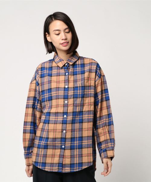 WEGO(ウィゴー)の「WEGO/ビッグネルシャツ(シャツ/ブラウス・レディース・ベージュ系その他2/グリーン系その他2/レッド系その他2・FREE)」の11枚目の写真