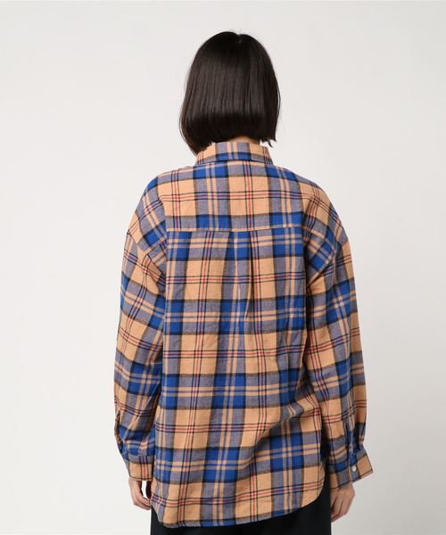 WEGO(ウィゴー)の「WEGO/ビッグネルシャツ(シャツ/ブラウス・レディース・ベージュ系その他2/グリーン系その他2/レッド系その他2・FREE)」の5枚目の写真