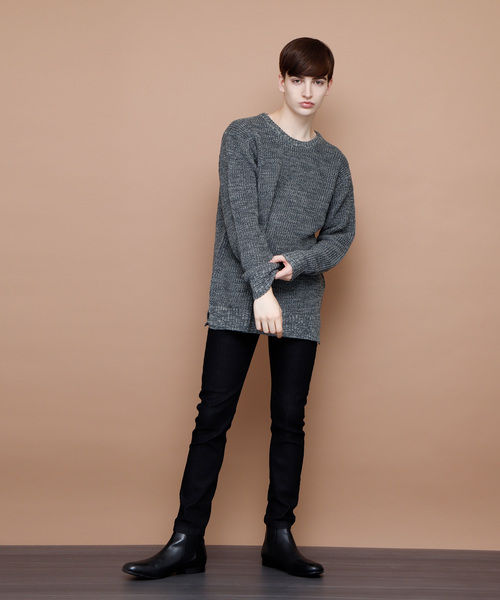 EMMA CLOTHES(エマクローズ)の「ウールブレンドポップコーン編みニットセーター(ニット/セーター・メンズ・オフホワイト/キャメル/チャコール・M/L)」の4枚目の写真
