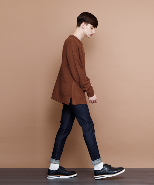 EMMA CLOTHES(エマクローズ)の「ウールブレンドポップコーン編みニットセーター(ニット/セーター・メンズ・オフホワイト/キャメル/チャコール・M/L)」の7枚目の写真