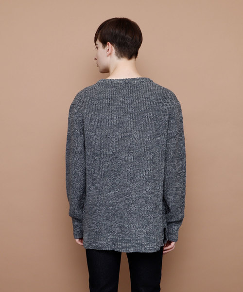 EMMA CLOTHES(エマクローズ)の「ウールブレンドポップコーン編みニットセーター(ニット/セーター・メンズ・オフホワイト/キャメル/チャコール・M/L)」の12枚目の写真