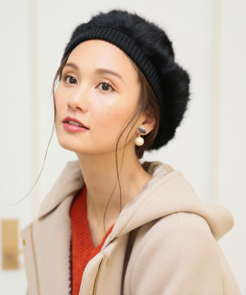 GLOBAL WORK(グローバルワーク)の「シャギーベレー【抗菌防臭】/802043(ハンチング/ベレー帽)」|ブラック