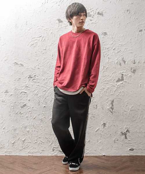 MinoriTY(マイノリティ)の「スナップボタンワイドバスパン ラインジャージ(その他パンツ・メンズ・ブラック系その他/パープル/テラコッタ/ブラック系その他2・M/L)」の7枚目の写真