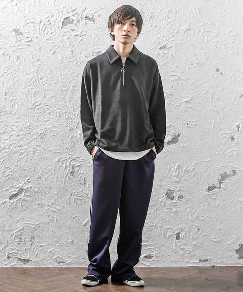 MinoriTY(マイノリティ)の「スナップボタンワイドバスパン ラインジャージ(その他パンツ・メンズ・ブラック系その他/パープル/テラコッタ/ブラック系その他2・M/L)」の9枚目の写真