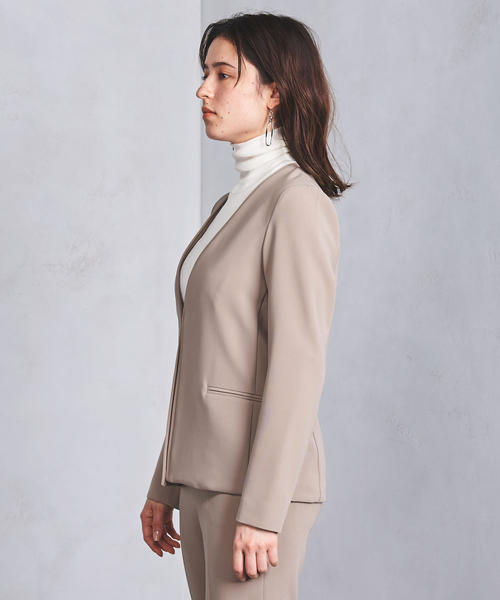 ⭐️新品⭐️定価3万2千円♡ユナイテッドアローズ パイピングVノーカラー ジャケット UNITED ARROWS（ユナイテッドアローズ）の「UBCB L/TWL パイピング V