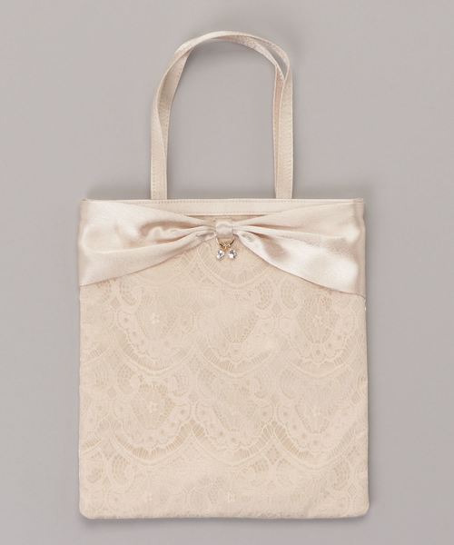 axes femme（アクシーズファム）の「レース重ねサブバッグ（エコバッグ/サブバッグ・レディース・ブラック/ベージュ/キナリ・MEDIUM）」の5枚目の写真