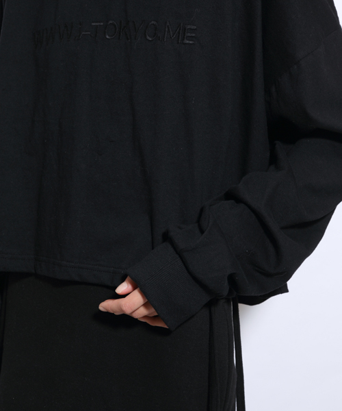 i（アイ）の「ロゴ刺繍ロンティー（Tシャツ/カットソー・レディース・グレー/ホワイト/ブラック・ﾌﾘ-）」の11枚目の写真