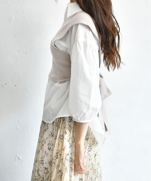 PairPair（ペアペア）の「ニットビスチェ×シャツSET（シャツ/ブラウス・レディース・ブラック/ライトグレー/ブルー・FREE）」の17枚目の写真