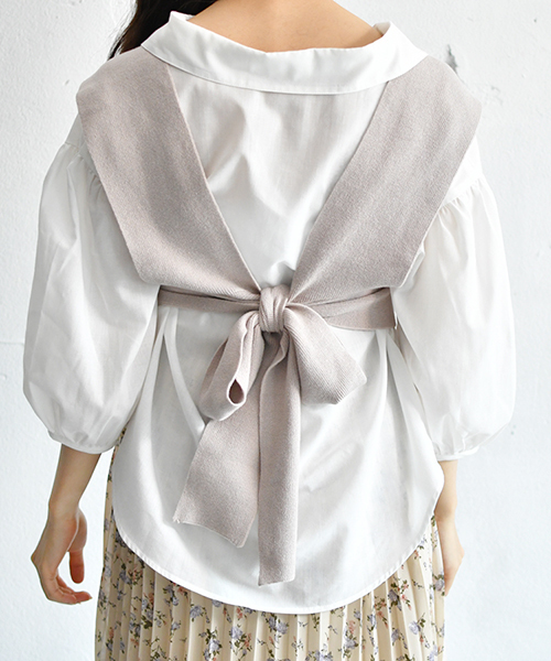 PairPair（ペアペア）の「ニットビスチェ×シャツSET（シャツ/ブラウス・レディース・ブラック/ライトグレー/ブルー・FREE）」の13枚目の写真