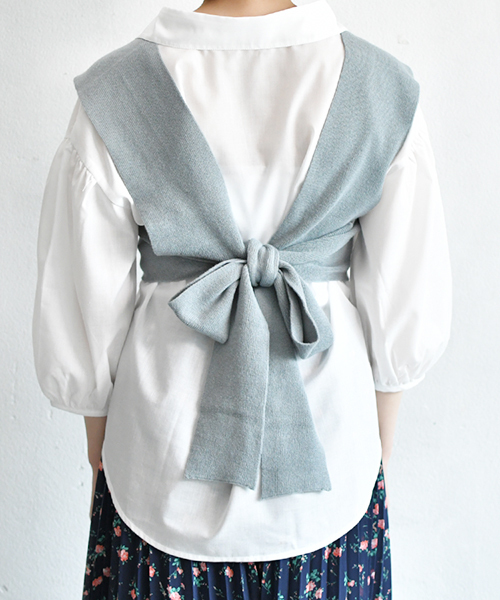 PairPair（ペアペア）の「ニットビスチェ×シャツSET（シャツ/ブラウス・レディース・ブラック/ライトグレー/ブルー・FREE）」の14枚目の写真