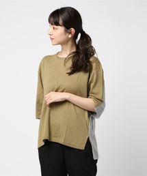 【toiro】リラックス ハーフスリーブ スイッチングカラー