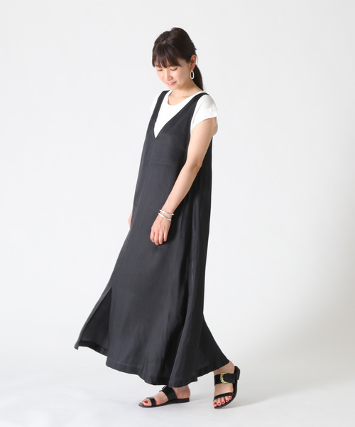 1er Arrondissement（プルミエアロンディスモン）の「キュプラサテンワンピース（ワンピース・レディース・ブラック/カーキ・36/38）」の4枚目の写真