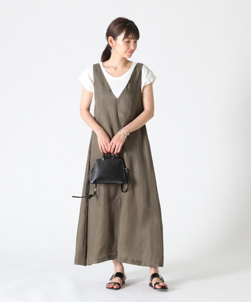 1er Arrondissement（プルミエアロンディスモン）の「キュプラサテンワンピース（ワンピース・レディース・ブラック/カーキ・36/38）」の8枚目の写真