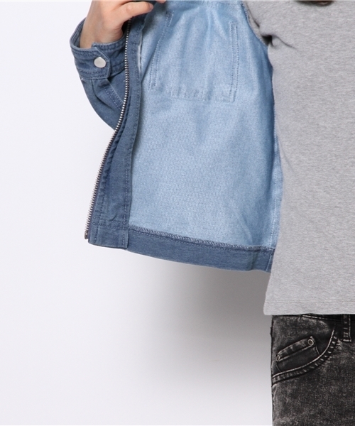 one after another NICE CLAUP（ワンアフターアナザーナイスクラップ）の「【ナイスクラップ】カットデニムジャケット（デニムジャケット・レディース・ブルー/ネイビー・FREE）」の10枚目の写真