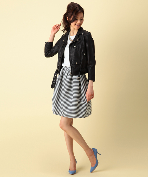 Demi-Luxe BEAMS（デミルクス ビームス）の「●beautiful people / シュリンクレザー ライダース（ライダースジャケット・レディース・ブラック・140/130）」の12枚目の写真