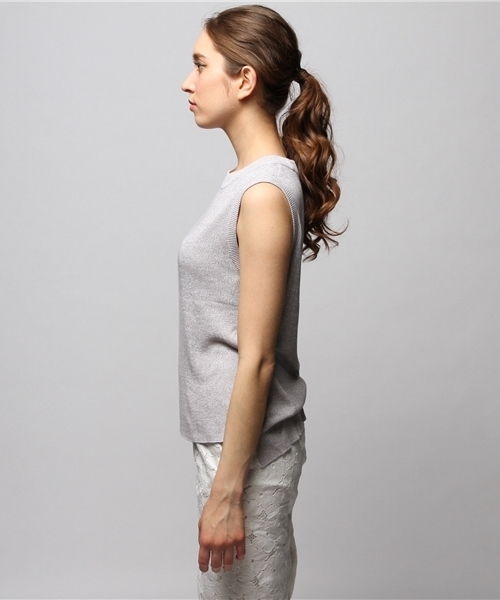 FREE'S SHOP（フリーズショップ）の「レーヨンシルクニット（ニット/セーター・レディース・ホワイト/グレー/ピンク・FREE）」の5枚目の写真