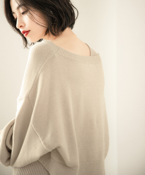 LOWRYS FARM（ローリーズファーム）の「パフスリーブ2Pプルオーバー　853667（ニット/セーター・レディース・ブラック/ベージュ/グリーン系その他/ブラウン・FREE）」の6枚目の写真