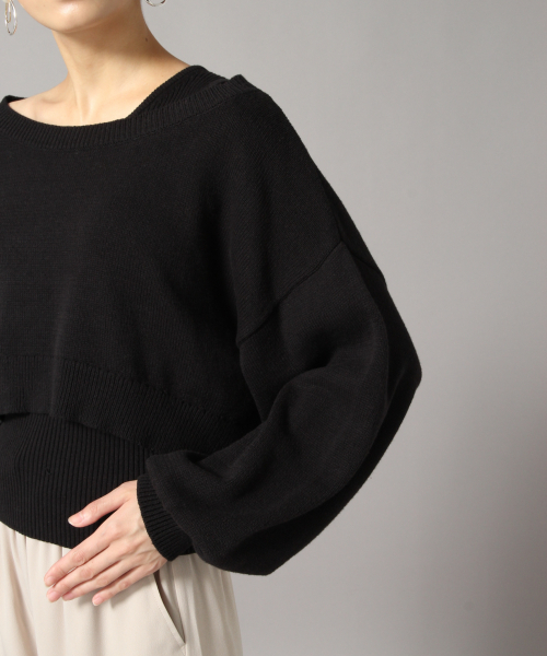 LOWRYS FARM（ローリーズファーム）の「パフスリーブ2Pプルオーバー　853667（ニット/セーター・レディース・ブラック/ベージュ/グリーン系その他/ブラウン・FREE）」の17枚目の写真