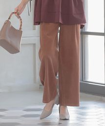 ハイウエスト細コーデュロイワイドパンツ