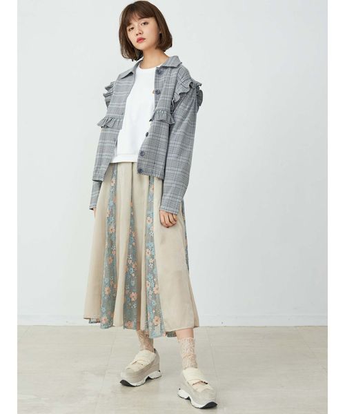 merry jenny(メリージェニー)の「springレースコンビサテンスカート(スカート・レディース・ベージュ/ブルー/アイボリー・FREE)」の8枚目の写真