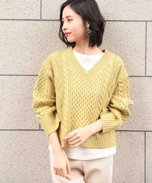 LOWRYS FARM（ローリーズファーム）の「バックリボンプルオーバー　870827（ニット/セーター・レディース・アイボリー/ブラック/イエロー・FREE）」の3枚目の写真