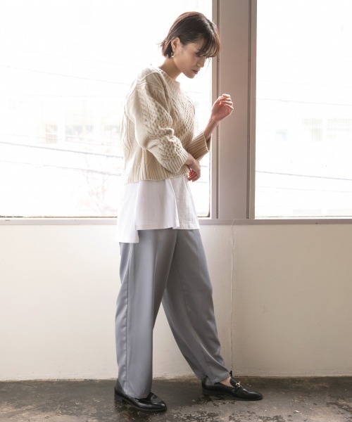 LOWRYS FARM（ローリーズファーム）の「バックリボンプルオーバー　870827（ニット/セーター・レディース・アイボリー/ブラック/イエロー・FREE）」の4枚目の写真