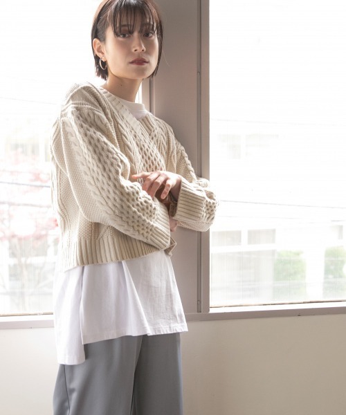 LOWRYS FARM（ローリーズファーム）の「バックリボンプルオーバー　870827（ニット/セーター・レディース・アイボリー/ブラック/イエロー・FREE）」の5枚目の写真