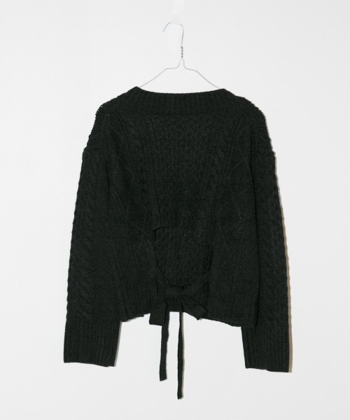 LOWRYS FARM（ローリーズファーム）の「バックリボンプルオーバー　870827（ニット/セーター・レディース・アイボリー/ブラック/イエロー・FREE）」の10枚目の写真