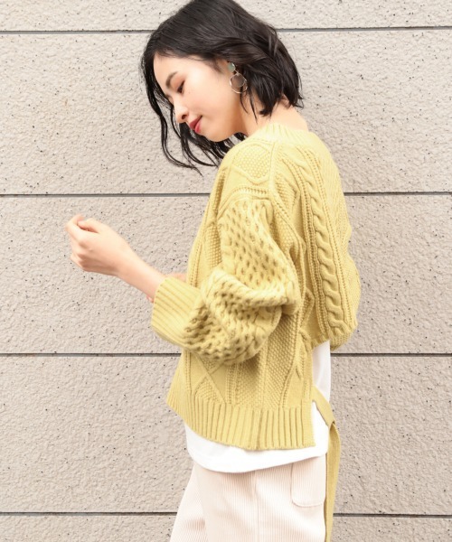 LOWRYS FARM（ローリーズファーム）の「バックリボンプルオーバー　870827（ニット/セーター・レディース・アイボリー/ブラック/イエロー・FREE）」の18枚目の写真