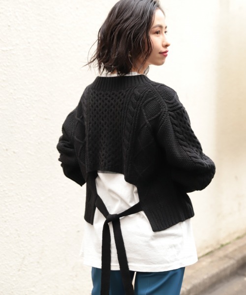 LOWRYS FARM（ローリーズファーム）の「バックリボンプルオーバー　870827（ニット/セーター・レディース・アイボリー/ブラック/イエロー・FREE）」の16枚目の写真