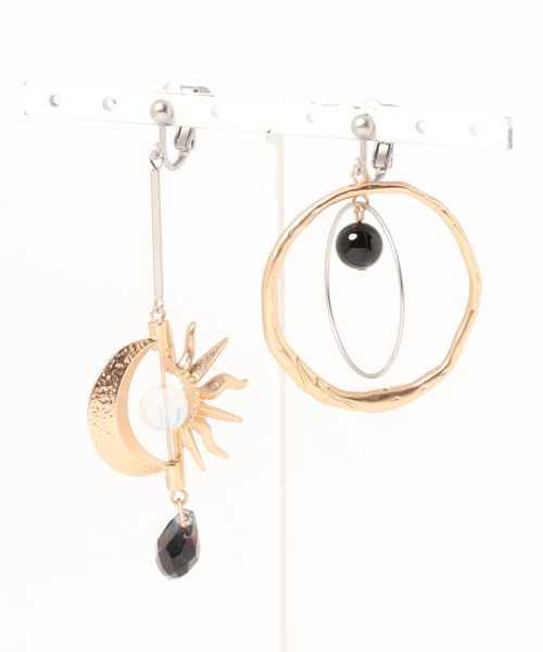 チャイハネ（チャイハネ）の「【チャイハネ】コスミックアシンメトリーイヤリング（イヤリング・レディース・シルバー/ゴールド/マルチ・FREE）」の3枚目の写真