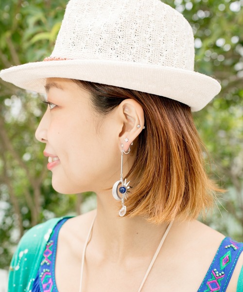 チャイハネ（チャイハネ）の「【チャイハネ】コスミックアシンメトリーイヤリング（イヤリング・レディース・シルバー/ゴールド/マルチ・FREE）」の6枚目の写真