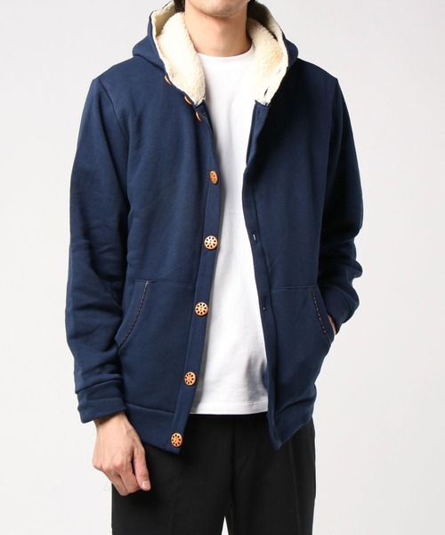 TONE SELECT WEAR(トーンセレクトウェア)の「【TONE MEN'S】パイルカーディガンパーカー(BL)(パーカー・レディース・チャコールグレー/ライトグレー/ブラック/ネイビー/その他1/その他2/杢グレー/ベージュ・MEDIUM/LARGE/X-LARGE)」の6枚目の写真