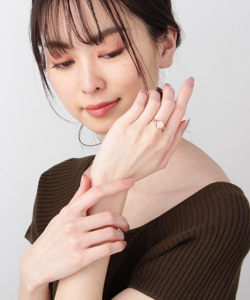 COCOSHNIK（ココシュニック）の「ロータススクエア　シグネットリング（リング・レディース・ホワイト系その他7・10号/14号/12号）」の3枚目の写真