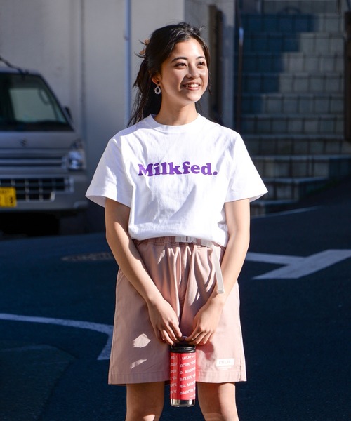 MILKFED.（ミルクフェド）の「COPPER LOGO S/S TEE（Tシャツ/カットソー・レディース・ホワイト/ブラック/パープル/レッド/ピンク/ライトグリーン/ライトパープル・S/M）」の13枚目の写真