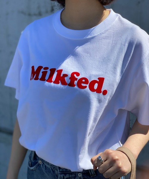 MILKFED.（ミルクフェド）の「COPPER LOGO S/S TEE（Tシャツ/カットソー・レディース・ホワイト/ブラック/パープル/レッド/ピンク/ライトグリーン/ライトパープル・S/M）」の15枚目の写真