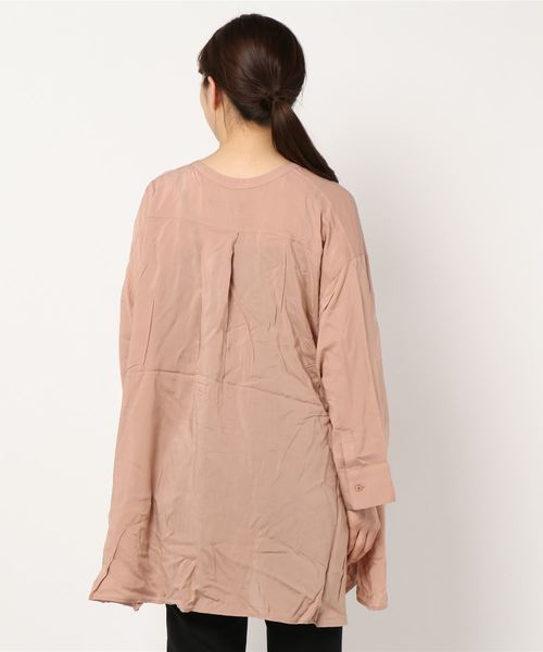 HONEYSUCKLE ROSE（ハニーサックルローズ）の「【HONEYSUCKLE ROSE】バンドカラーシアーシャツ（シャツ/ブラウス・レディース・オフホワイト/ベージュ/ブラウン・M）」の5枚目の写真