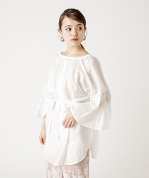 mystic | ボリューム袖フレアブラウス/シャツ/袖ボリューム/チュニック/リゾート(シャツ/ブラウス)