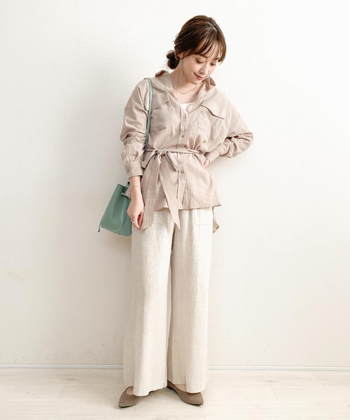 KOBE LETTUCE（コウベレタス）の「リネンイージーパンツ（その他パンツ・レディース・ベージュ系その他/チャコール/ブラウン/グリーン・FREE）」の6枚目の写真